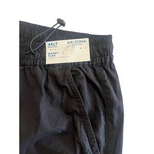 Arizona Mens 4XLT Black Baggy Flex Tapered Leg Pants With Elastic Waist
